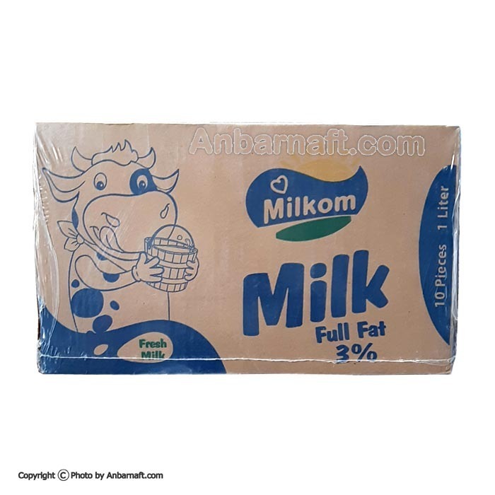  شیر پر چرب میلکوم - حجم 1 لیتر 