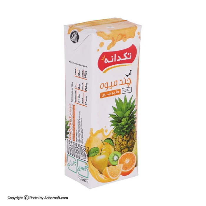  آبمیوه هفت میوه تکدانه - 200 میلی‌ لیتر 