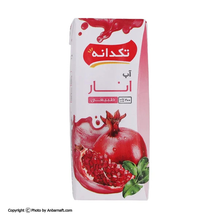  آبمیوه انار تکدانه - 200 میلی‌ لیتر 
