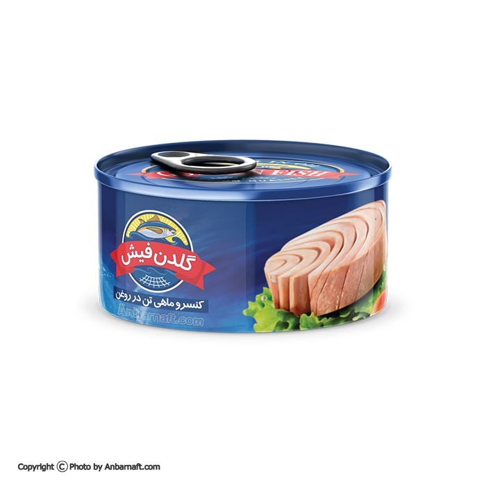  کنسرو ماهی تون در روغن گیاهی گلدن فیش - 180 گرم 